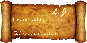 Lacsny Júlia névjegykártya