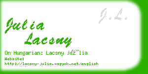 julia lacsny business card